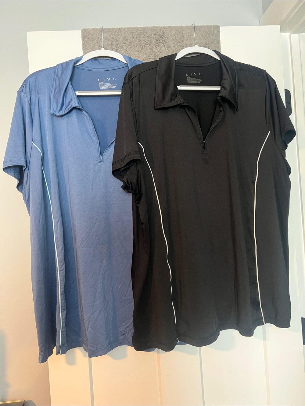 Lane Bryant Short-Sleeve Polo Pair — Blue and Black